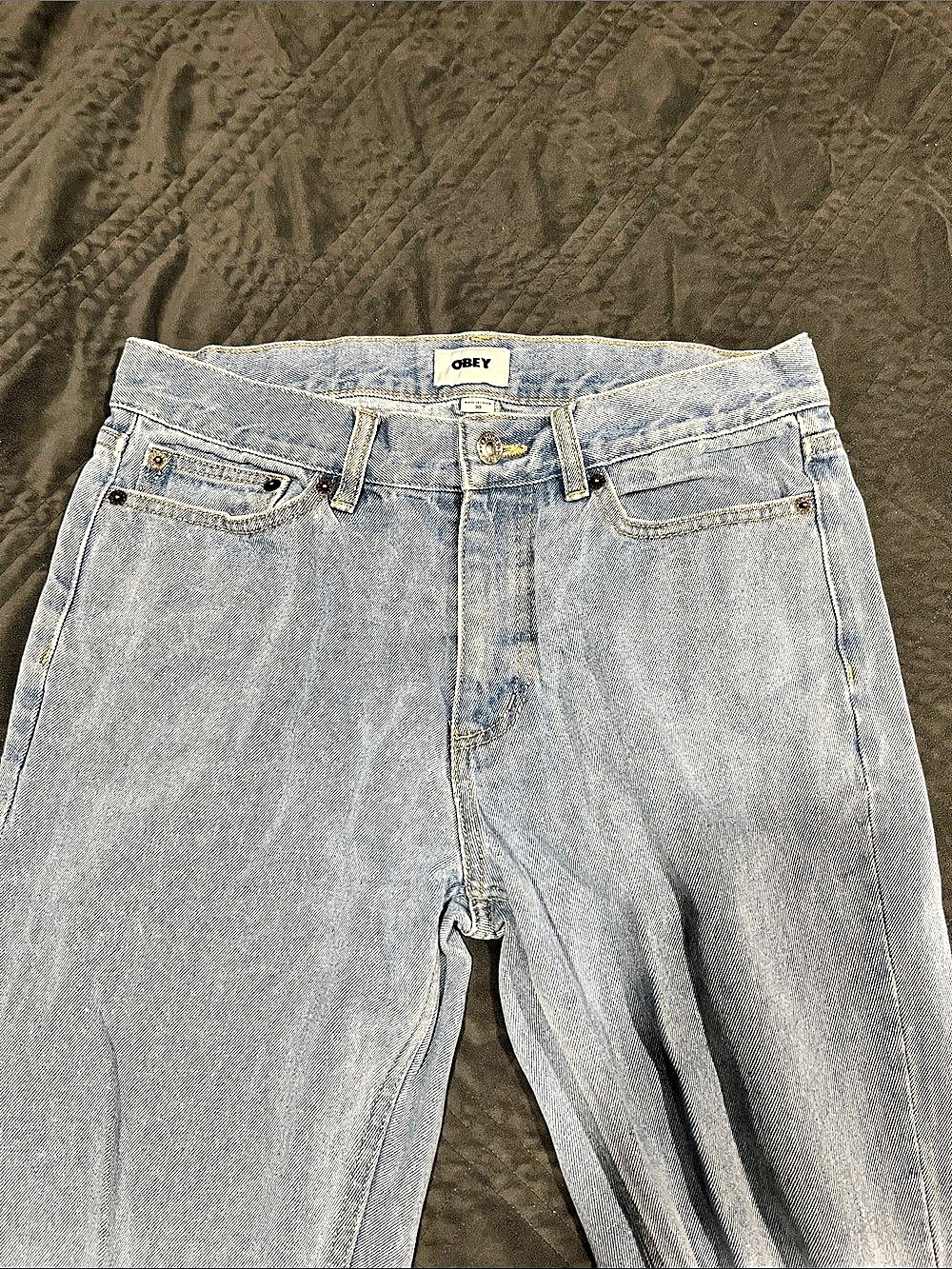 Obey Straight Leg Jeans Blue Waist 30